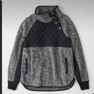 Abercrombie & Fitch Women’s Gray Quilted Snap Fleece Pullover Sweater | Size S